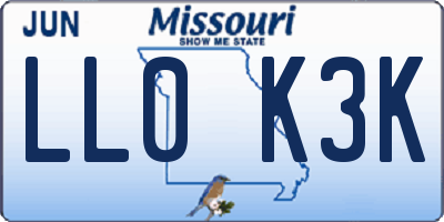 MO license plate LL0K3K