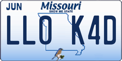 MO license plate LL0K4D