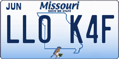 MO license plate LL0K4F