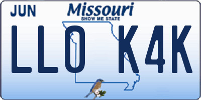 MO license plate LL0K4K