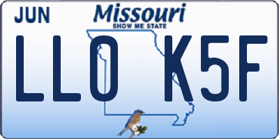 MO license plate LL0K5F