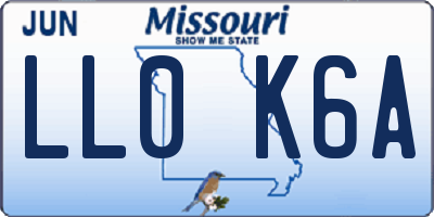 MO license plate LL0K6A