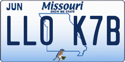 MO license plate LL0K7B