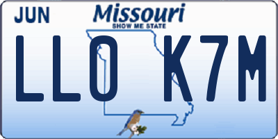 MO license plate LL0K7M
