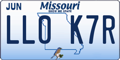 MO license plate LL0K7R