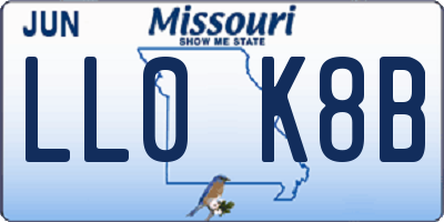 MO license plate LL0K8B