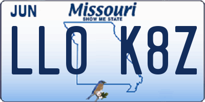 MO license plate LL0K8Z