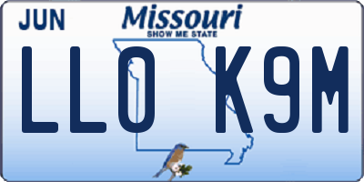 MO license plate LL0K9M