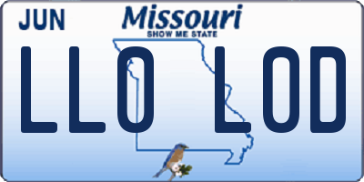 MO license plate LL0L0D