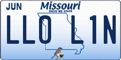 MO license plate LL0L1N