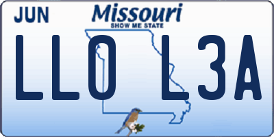 MO license plate LL0L3A