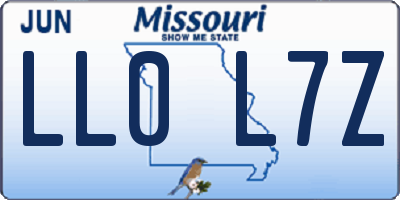 MO license plate LL0L7Z