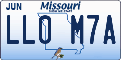 MO license plate LL0M7A