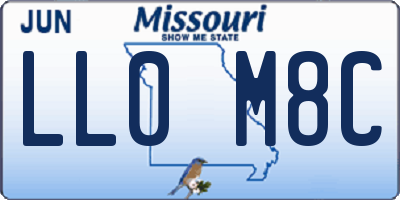 MO license plate LL0M8C