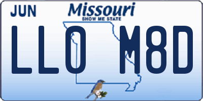 MO license plate LL0M8D