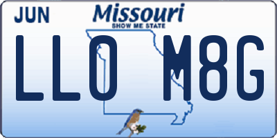 MO license plate LL0M8G