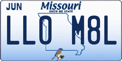 MO license plate LL0M8L