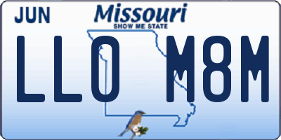 MO license plate LL0M8M