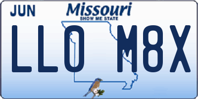 MO license plate LL0M8X