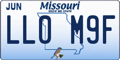 MO license plate LL0M9F