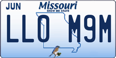 MO license plate LL0M9M