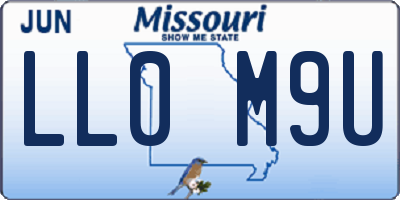 MO license plate LL0M9U