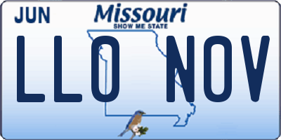 MO license plate LL0N0V