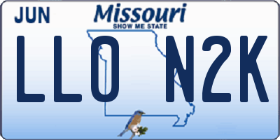 MO license plate LL0N2K