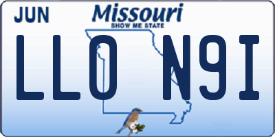 MO license plate LL0N9I