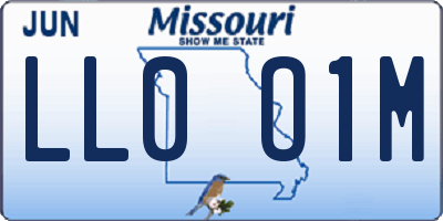 MO license plate LL0O1M