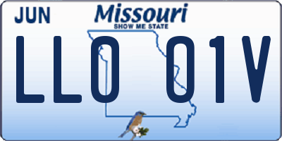 MO license plate LL0O1V
