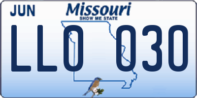 MO license plate LL0O3O