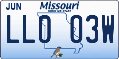 MO license plate LL0O3W