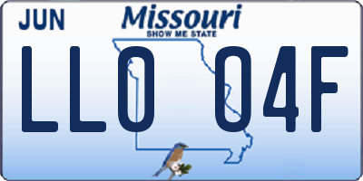 MO license plate LL0O4F