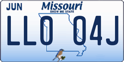 MO license plate LL0O4J