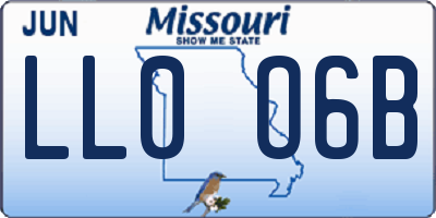 MO license plate LL0O6B