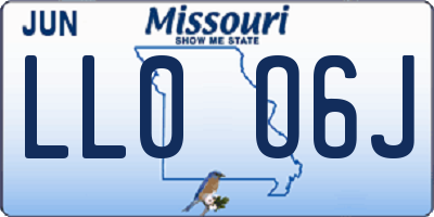 MO license plate LL0O6J