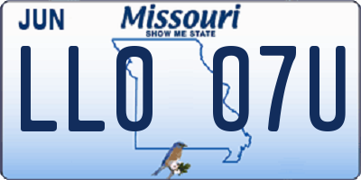 MO license plate LL0O7U