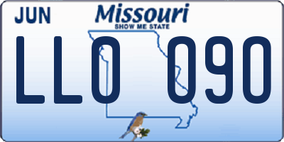 MO license plate LL0O9O