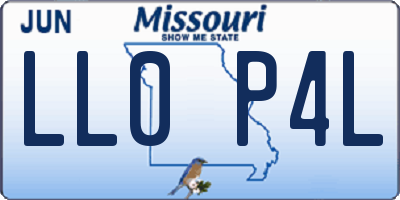 MO license plate LL0P4L