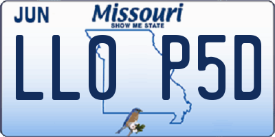 MO license plate LL0P5D
