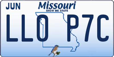 MO license plate LL0P7C