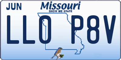 MO license plate LL0P8V