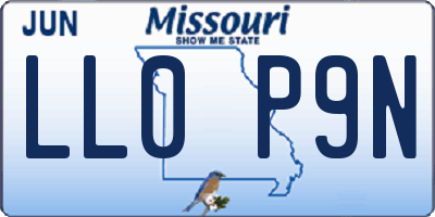 MO license plate LL0P9N