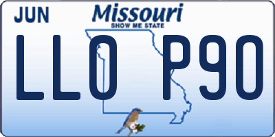 MO license plate LL0P9O