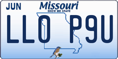 MO license plate LL0P9U
