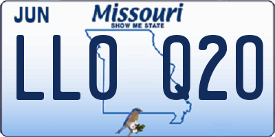 MO license plate LL0Q2O