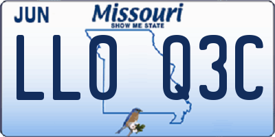 MO license plate LL0Q3C
