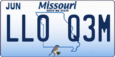MO license plate LL0Q3M