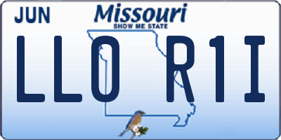 MO license plate LL0R1I